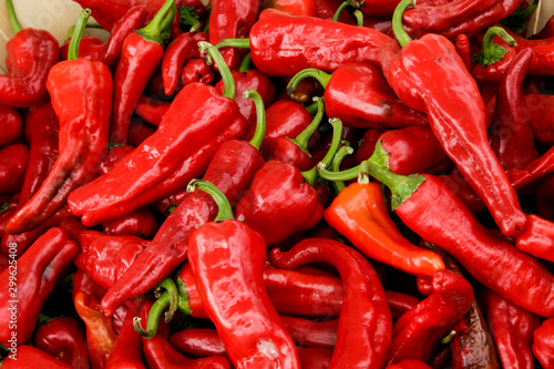 Fresh, hot red chiles in Santa Fe, New Mexico