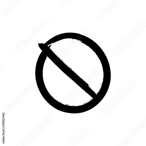 Prohibited doodle icon. Prohibition hand drawn sign.