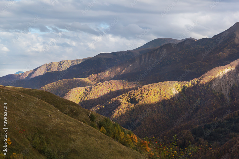 Beautiful views of the mountains in autumn, Georgia