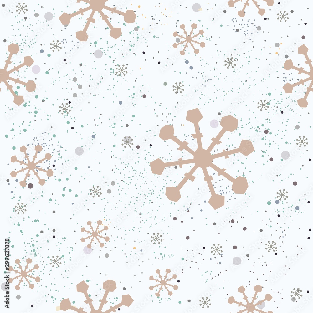 Fototapeta premium Cute Winter Seamless Pattern with Snowflakes.