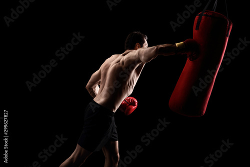 Strong boxer hitting a punching bag © Ljupco Smokovski