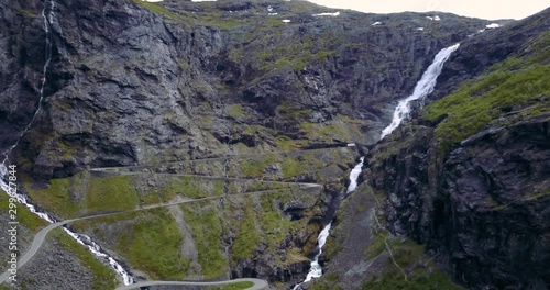 Trollstigen road in Norway from above