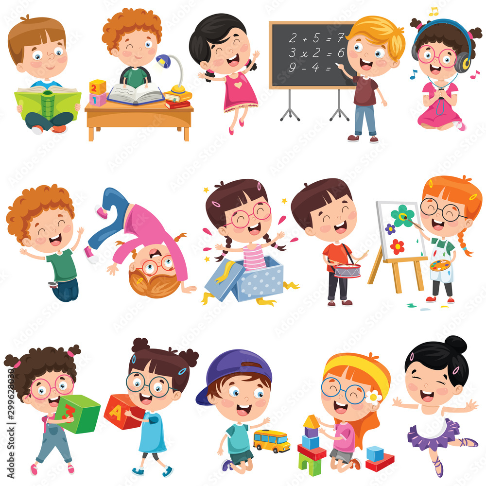 Collection Of Little Cartoon Children Collection Of Little Cartoon Children