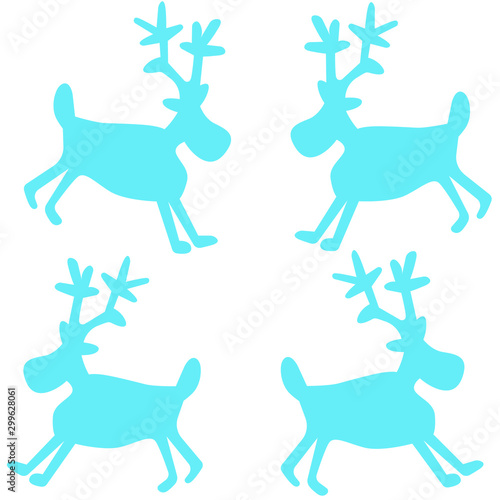 Silhouette deer  cartoon animal  illustration