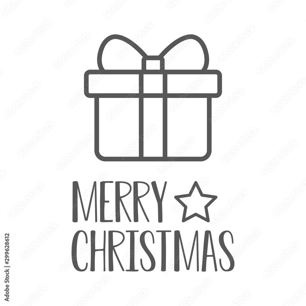 Merry Christmas. Gift icon. Vector illustration. Merry Christmas. Gift icon. Vector illustration.