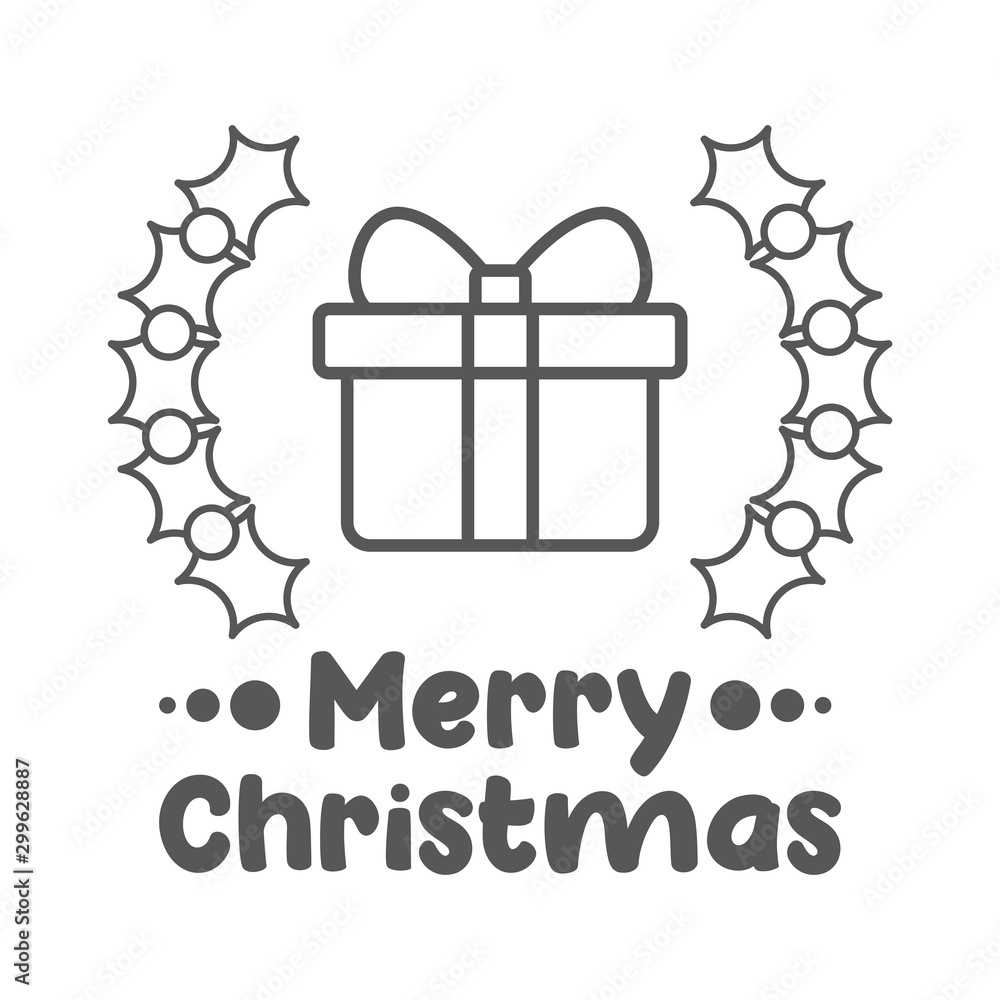 Merry Christmas. Gift icon. Vector illustration. Merry Christmas. Gift icon. Vector illustration.