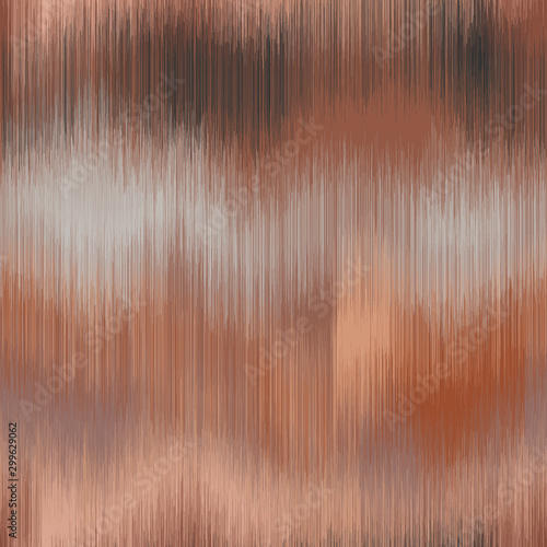 Soft blurry ikat gradient ombre seamless repeat vector pattern in natural terra cotta desert colors. Abstract landscape, ancient weaving. Great for home decor, fashion, stationary. Generative art.