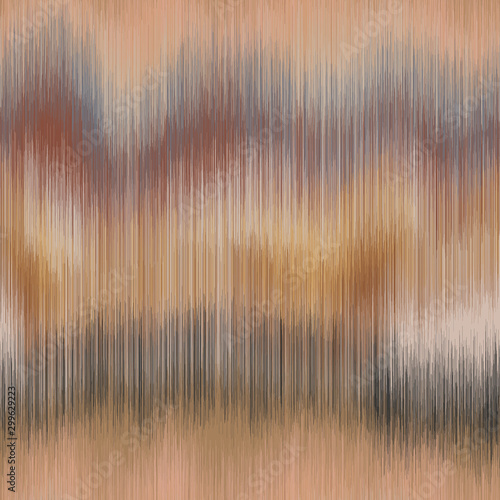 Soft blurry ikat gradient ombre seamless repeat vector pattern in natural terra cotta desert colors. Abstract landscape, ancient weaving. Great for home decor, fashion, stationary. Generative art.