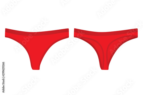 Red woman underwear. vector illustration