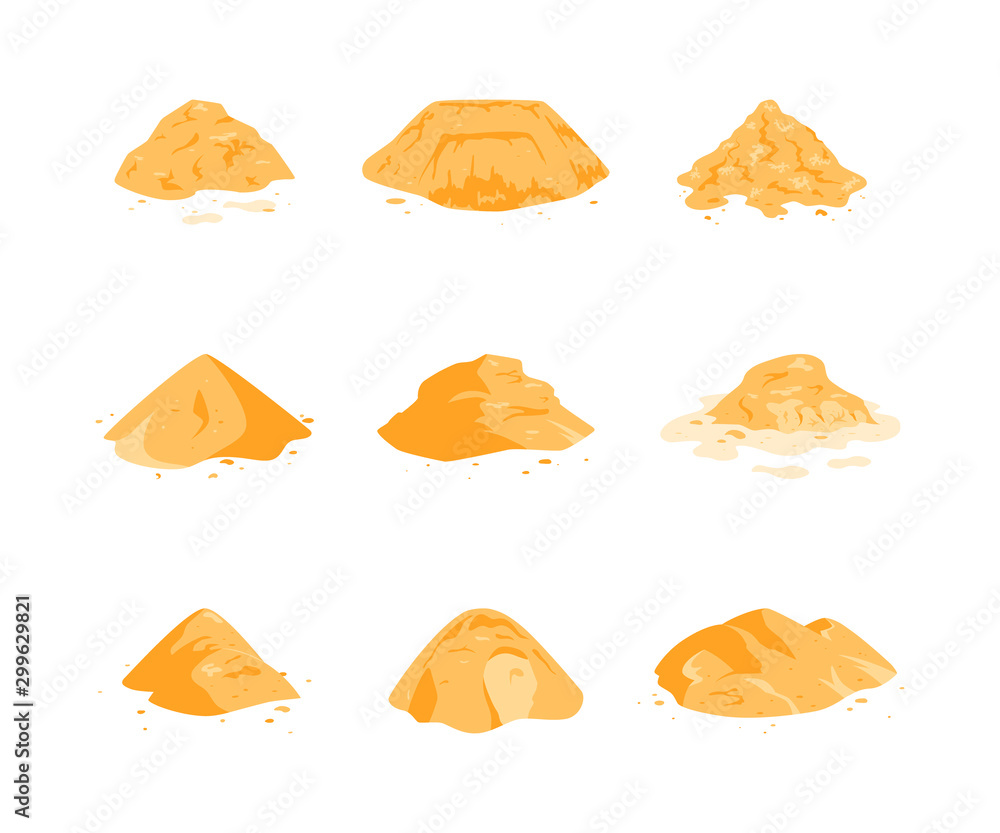 Vector sand icons in simple flat style