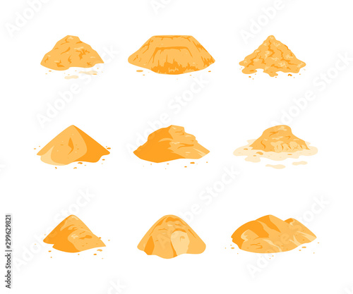 Vector sand icons in simple flat style