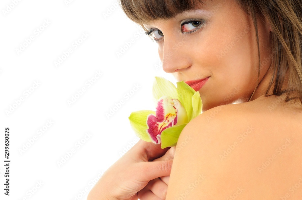 Portrait of a beautiful naked woman, isolated on white Portrait of a beautiful naked woman, isolated on white