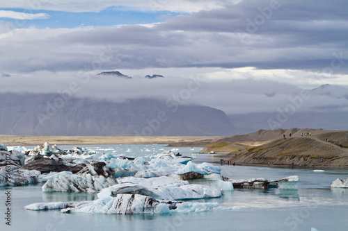 Icebergs in Jokulsarlon glacial lagoon  Iceland