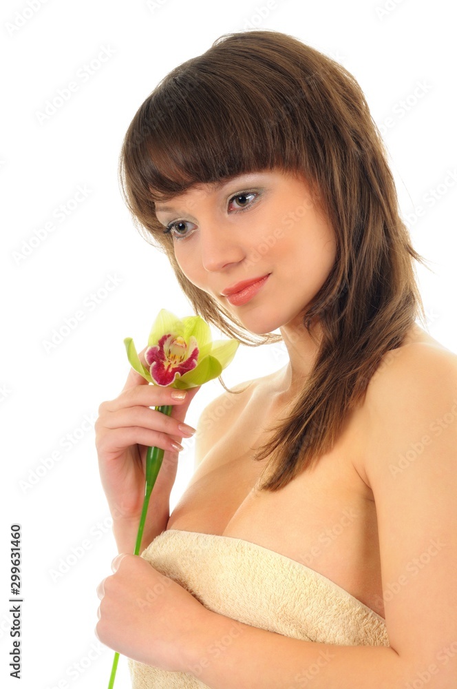 Portrait of a beautiful naked woman, isolated on white Portrait of a beautiful naked woman, isolated on white