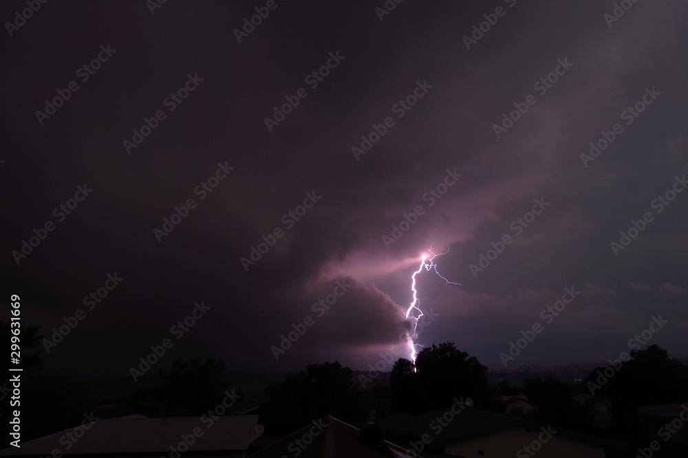 Lightning bolt through the clouds at Scheepersnek.