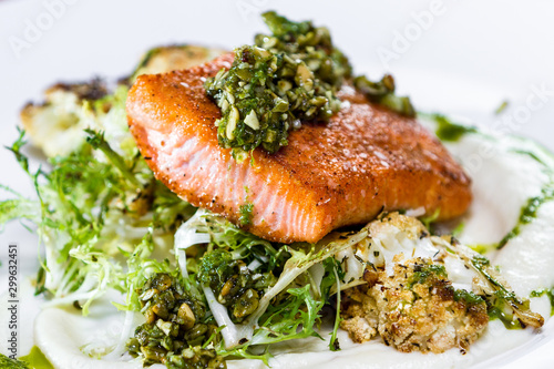 Seared Alaskan salmon photo