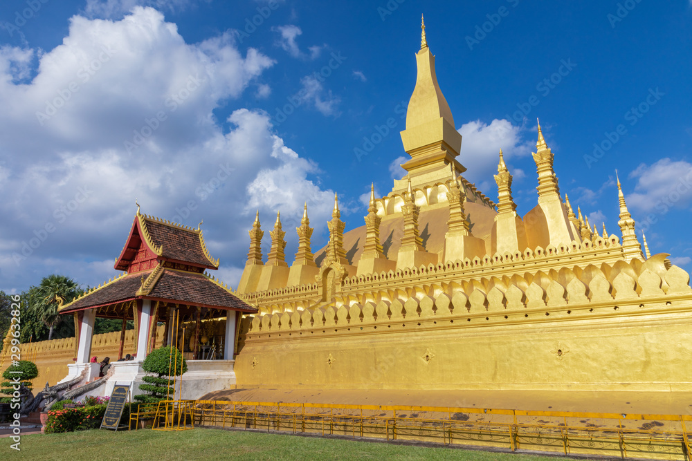 Pha That Luang temple in Vientiane , Laos