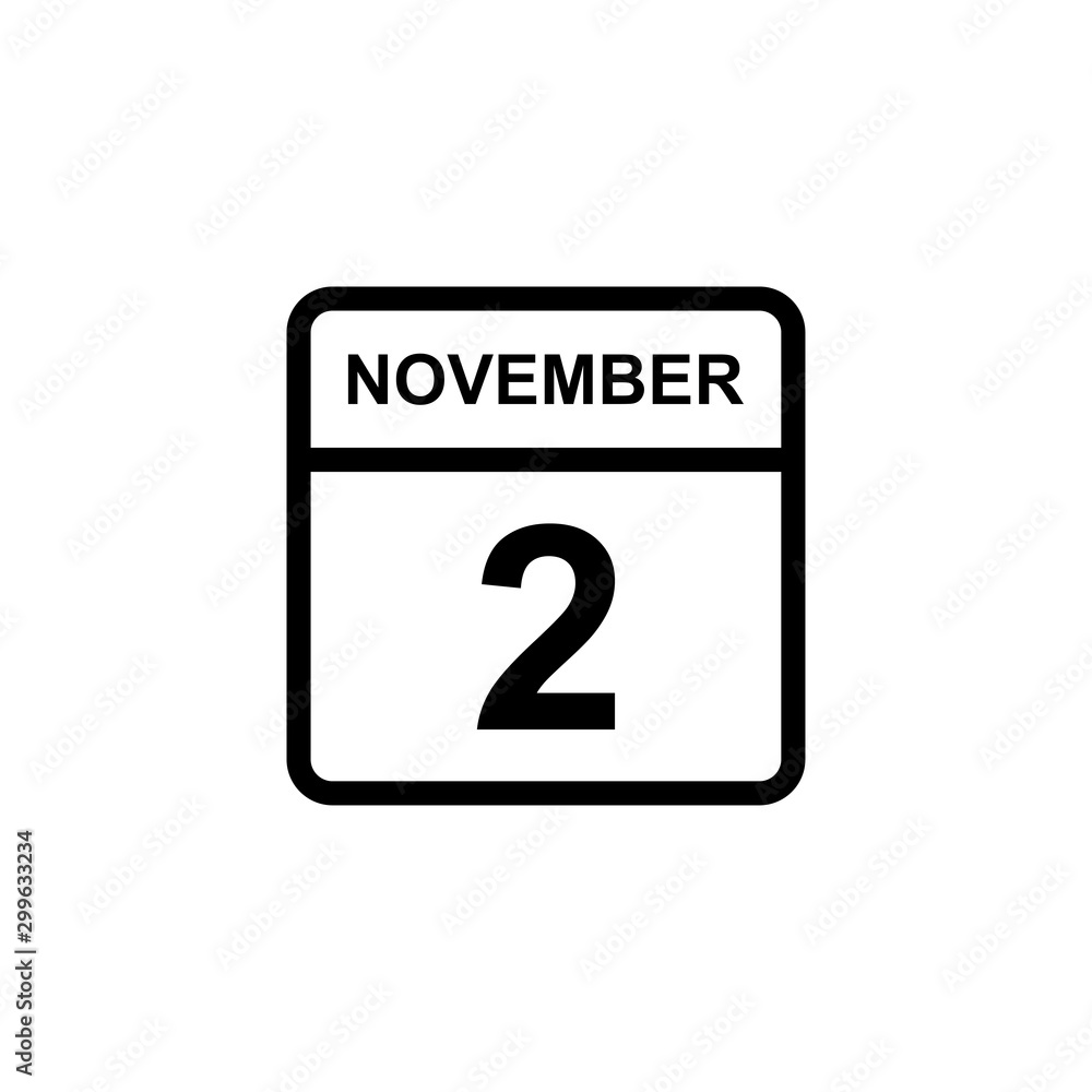 calendar - November 2 icon illustration isolated vector sign symbol calendar - November 2 icon illustration isolated vector sign symbol