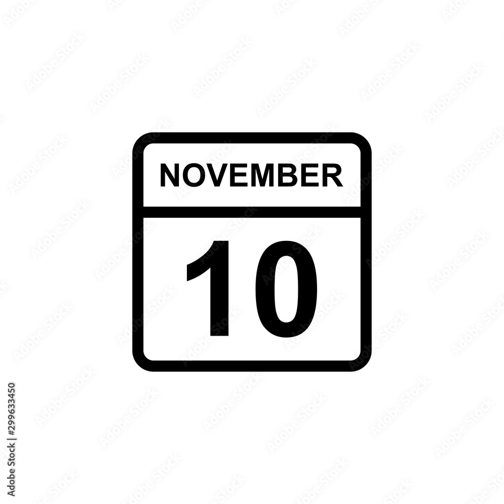 calendar - November 10 icon illustration isolated vector sign symbol calendar - November 10 icon illustration isolated vector sign symbol