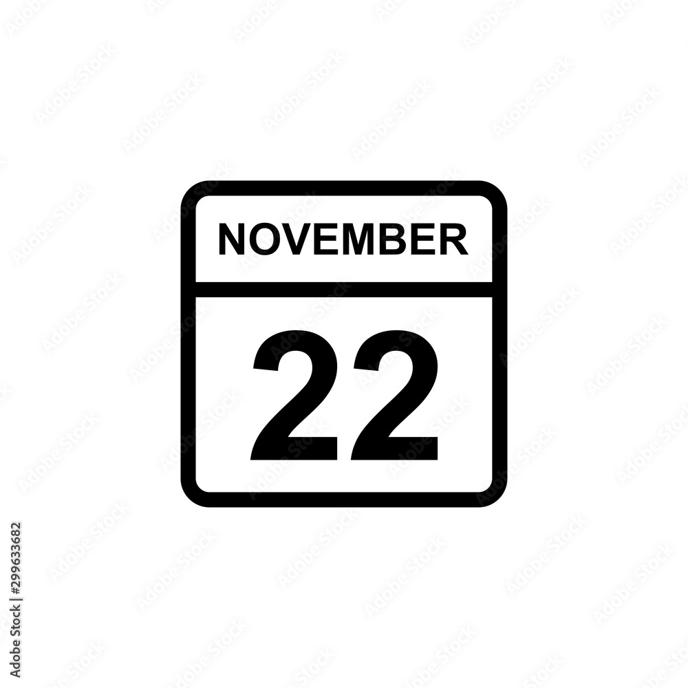 calendar - November 22 icon illustration isolated vector sign symbol calendar - November 22 icon illustration isolated vector sign symbol