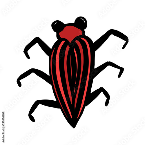 Hand drawn vector beetles set. Black and white insects for design, icons, logo or print. Drawn with dots.
