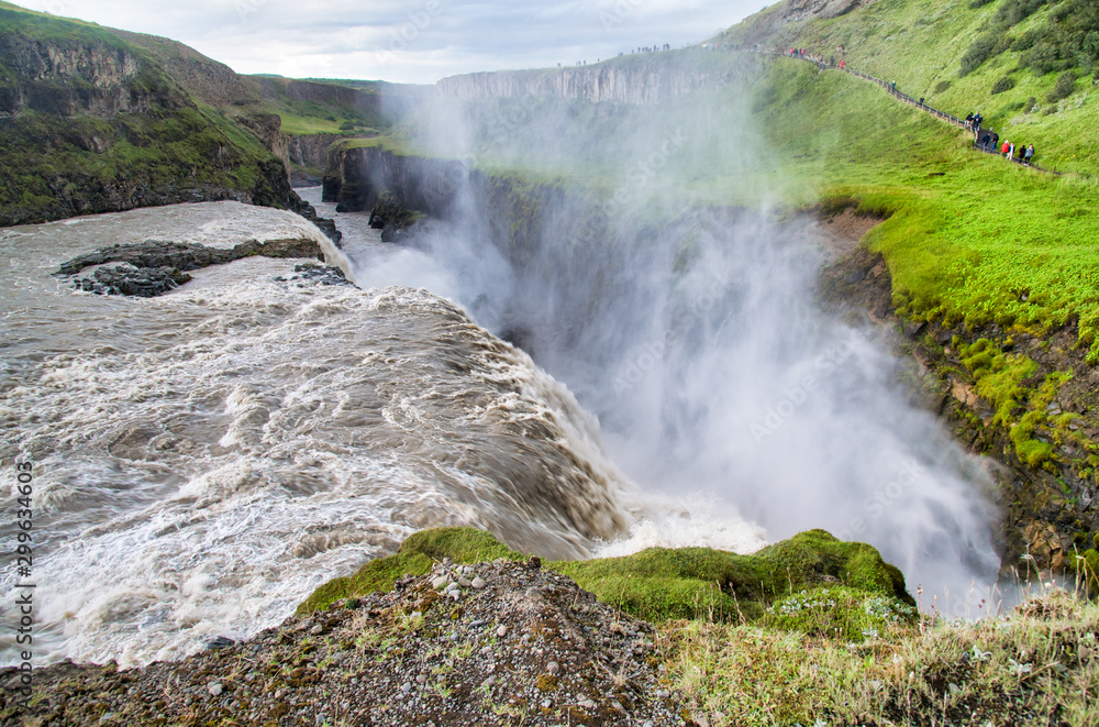 Fototapeta premium Powerful Gullfoss Waterfalls in Iceland