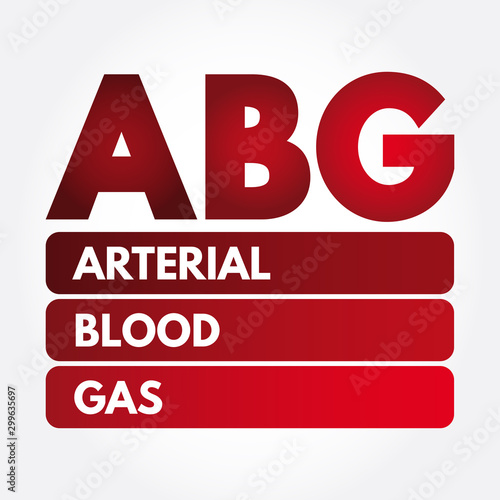 ABG - Arterial Blood Gas acronym, medical concept background