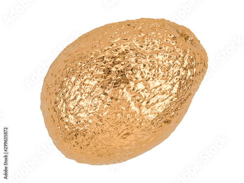 Golden avocado, 3d rendering