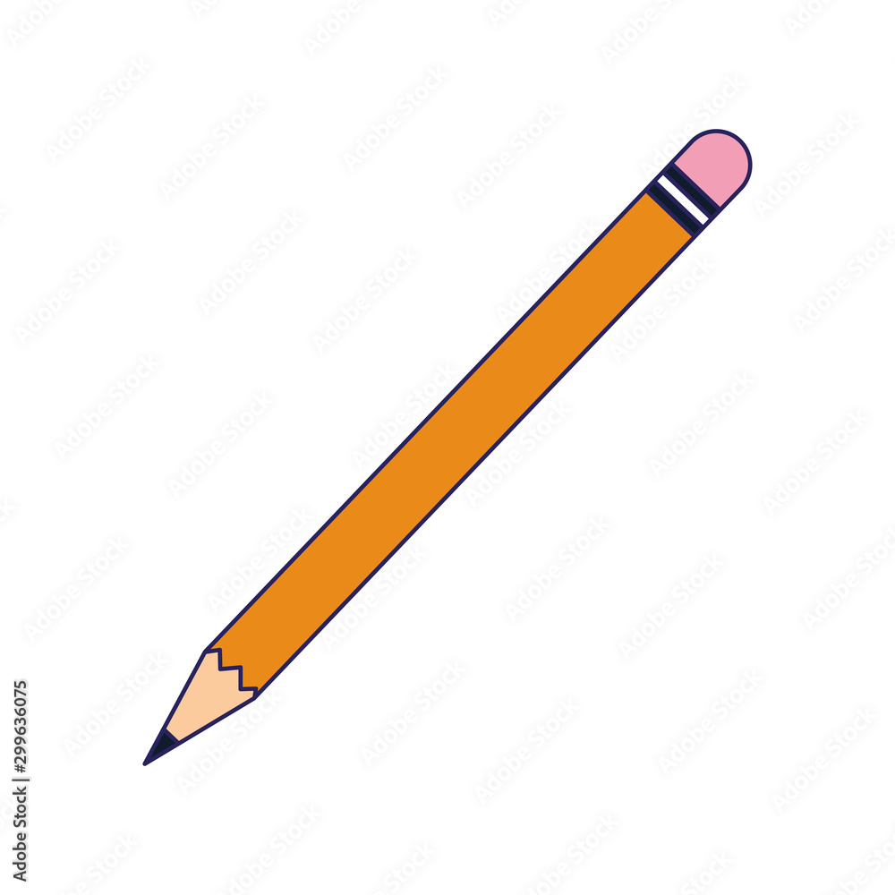 pencil utensil icon, flat design pencil utensil icon, flat design