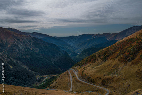 road in mountains Transfagarasan autumn