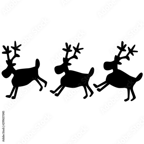 Silhouette deer  cartoon animal  illustration