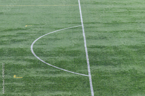 Detail of an artificial grass soccer field. Portugal.