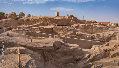 The enormous uncompleted obelisk in a quarry at Aswan, Egypt photo