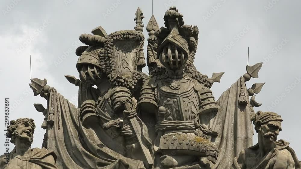 Beautiful stucco, bas-relief on the facade of an old house. Berlin. Germany. 