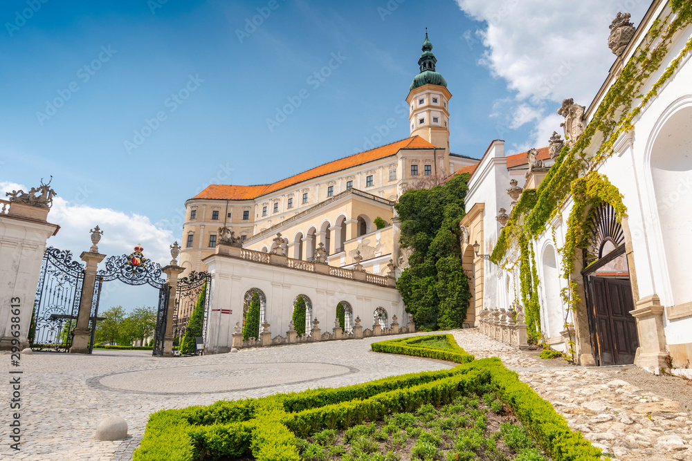 Mikulov Castle in the town of Mikulov in South Moravia, Czech Republic.