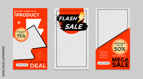 Editable social media post templates, Instagram story collections, social networking frames, layout designs, Mock-up for marketing promotions, covers, banners, backgrounds, square puzzles. vector