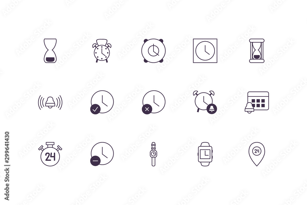 Isolated clock icon set vector design
