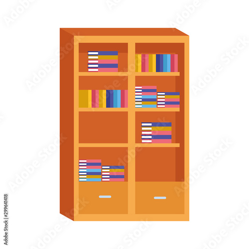 book shelf icon, flat design