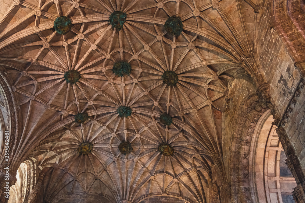LISBON, PORTUGAL - AUGUST 09, 2019: Monastery of the Jeronimos of Santa Maria of Belem LISBON, PORTUGAL - AUGUST 09, 2019: Monastery of the Jeronimos of Santa Maria of Belem
