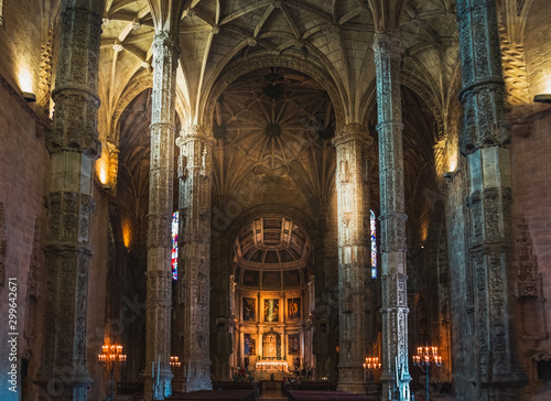 LISBON, PORTUGAL - AUGUST 09, 2019: Monastery of the Jeronimos of Santa Maria of Belem