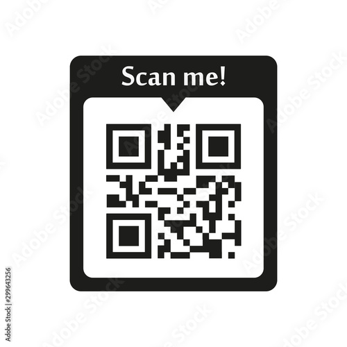 scan me, qr code icon on white background