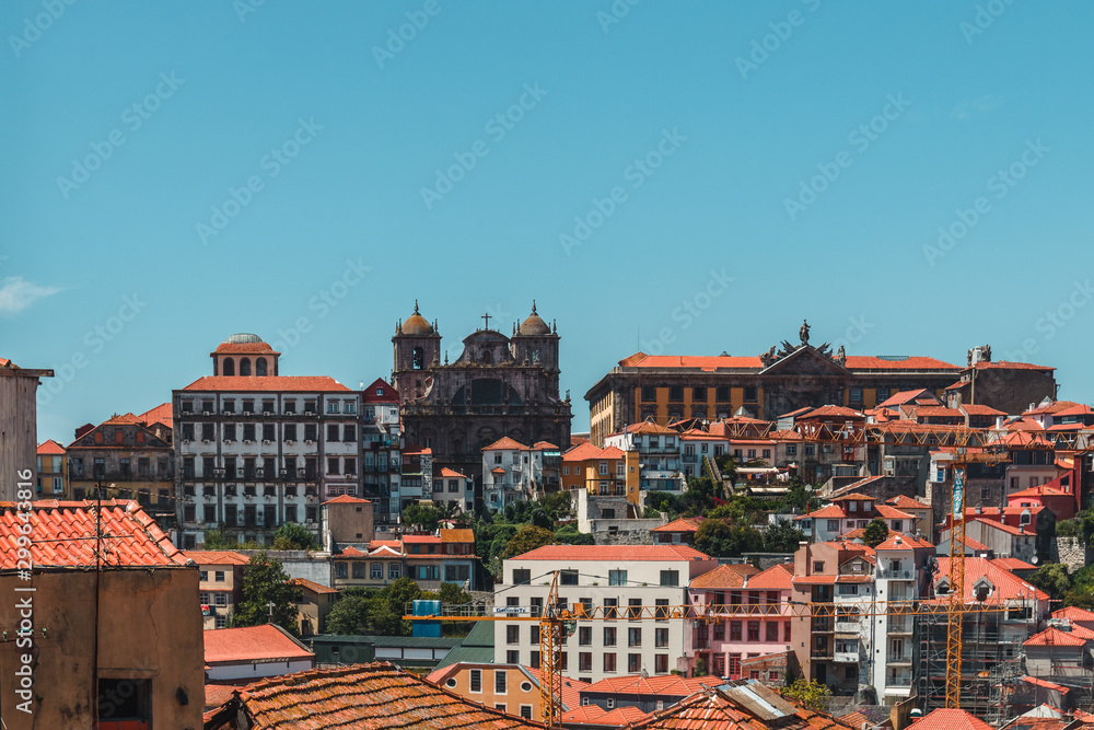 Porto, PORTUGAL - AUGUST 12, 2019: Skyline of Porto
