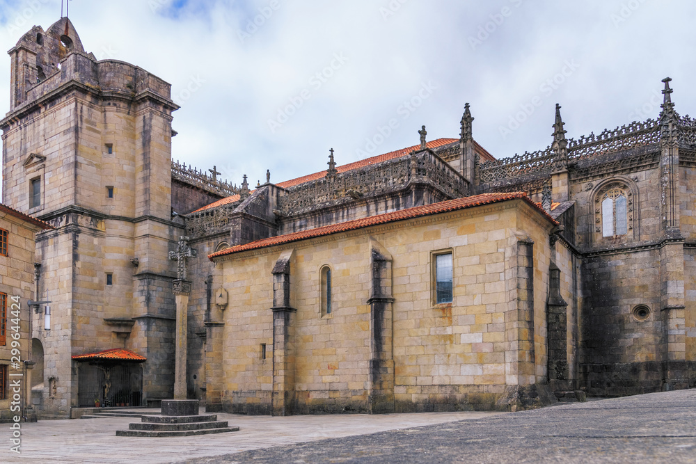 Pontevedra, GALICIA, SPAIN - AUGUST 14, 2019: Basilica Santa Maria a Maior