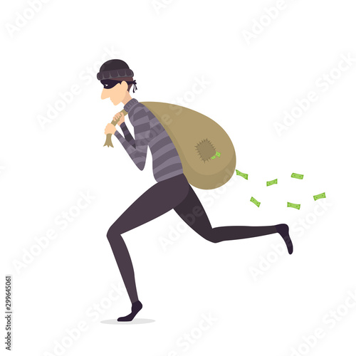 Thief Runs Away with a Bag of Money