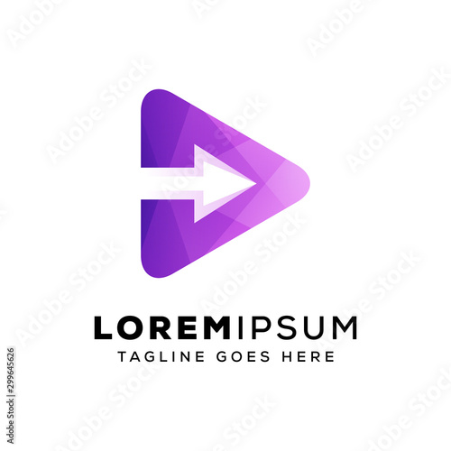 next media logo template, right arrow logo template