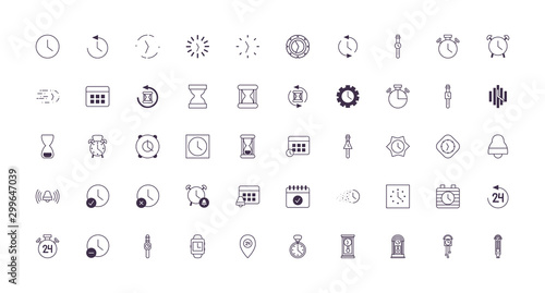 Isolated clock icon set vector design