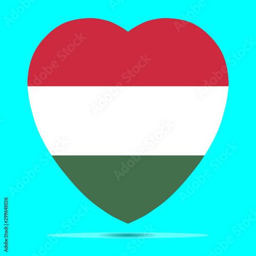 Free Download Hungary Flag In Heart Shape Vector illustration eps 10 - GFXLoad