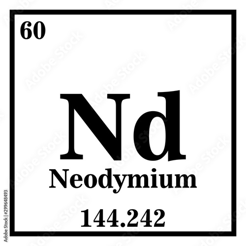 Neodymium Periodic Table of the Elements Vector illustration eps 10