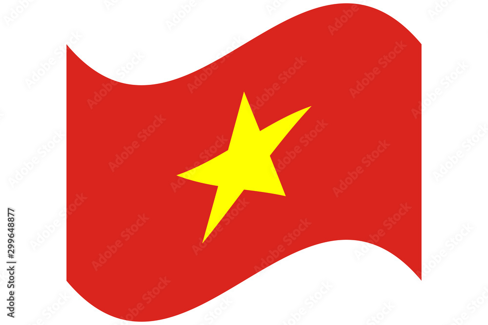 Wave Flag of Vietnam officially the Socialist Republic of Vietnam. Vector illustration Wave Flag of Vietnam officially the Socialist Republic of Vietnam. Vector illustration