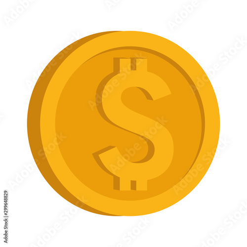money coin icon, flat design
